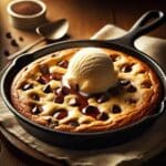 warm chocolate chip skillet cookie